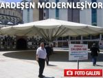 Ardeşen Yeni Cami avlusuna devasa şemsiye