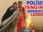 Pazar'da polise yangın söndürme eğitimi