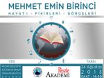 M. Emin Birinci için Pazar’da anma programı