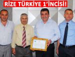 Rize'ye vergi tahsilatında Türkiye 1'inciliği ödülü!