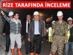 Erzurum Valisi Rize'de tünele bakmaya geldi