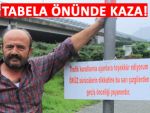 RİZE'DEKİ 'ÖKÜZ'LÜ TABELA ÖNÜNDE KAZA!