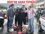 RİZE'DE MOTOSİKLET KAZASI: 1 YARALI