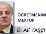 D. Ali TAŞÇI: ÖĞRETMENİME MEKTUP