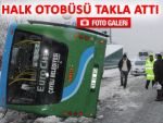 RİZE'DE HALK OTOBÜSÜ DEVRİLDİ: 7 YARALI