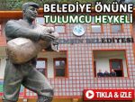 Belediye önüne, tulumcunun heykelini diktiler!