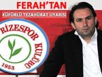 Rizespor yönetimi Uğur Hoca'ya destek çıktı