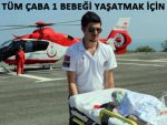 AMBULANS HELİKOPTERLE GÖNDERİLDİ