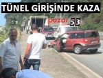 ÇAYELİ TÜNELİ GİRİŞİNDE KAZA: 2 YARALI