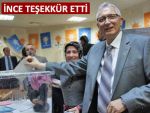 YENİ BAŞKAN İNCE'DEN TEŞEKKÜR MESAJI