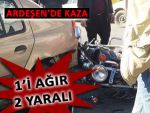 OTOMOBİL İLE MOTOSİKLET ÇARPIŞTI