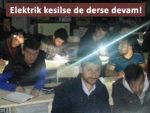 Kesinti elektrik öğrencilerini engellemedi!