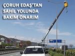 Karadeniz Sahil Yolu'nda aydınlatma bakımı