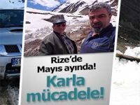 RİZE'DE MAYIS AYINDA KARLA MÜCADELE