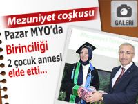 2 çocuk annesi Pazar MYO'da birinciliği elde etti