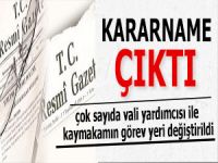 Çok sayıda vali yardımcısı ile kaymakamın görev yeri değiştirildi