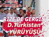 RİZE’DE GERGİN DOĞU TÜRKİSTAN YÜRÜYÜŞÜ