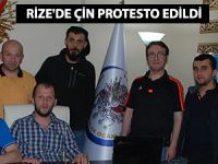 RİZE'DE ÇİN PROTESTO EDİLDİ