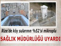 Rize'de köy sularının yüzde 52'si mikroplu