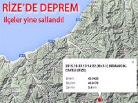 RİZE’DE 3.1 BÜYÜKÜLÜĞÜNDE DEPREM