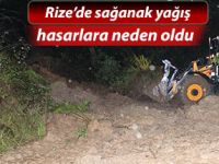 RİZE'DE SAĞANAK YAĞIŞ HASARLARA YOL AÇTI