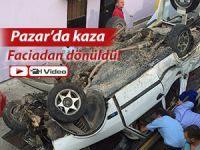 Pazar'da kaza anı kameralarda: Faciadan dönüldü