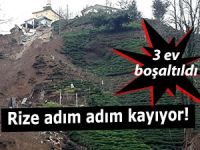 Rize'de heyelan: 3 ev boşaltıldı!