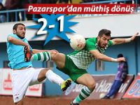 PAZARSPOR GERİDEN GELİP KAZANDI