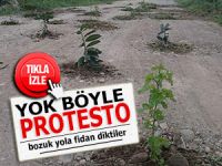 RİZE’DE İLGİNÇ YOL PROTESTOSU