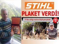 TV'den aldığı motoru kıran Rizeliye Stihl'den plaket!