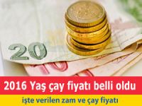 2016 yaş çay fiyatı belli oldu