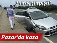 Pazar'da zincirleme trafik kazası ucuz atlatıldı