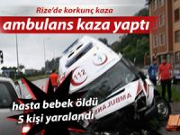 RİZE’DE TRAFİK KAZASI: 1 ÖLÜ, 5 YARALI