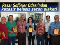 Pazar şoförlerine kazasız belasız sezon plaketi