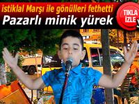 Pazarlı minik yürek istiklal Marşı ile gönülleri fethetti