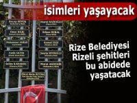 Rizeli şehitler, 15 Temmuz Şehitler Anıtında yaşayacak