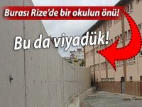 Rize’de okul bahçesine viyadük yapılıyor!