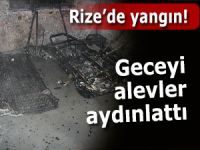 Rize'de boş evde yangın çıktı