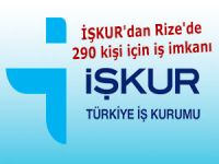 İŞKUR'dan Rize'de 290 kişi için iş imkanı