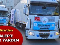 RİZE’DEN HALEP'E 2 TIR YARDIM MALZEMESİ