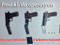 Biletsiz yolcunun valizinde 5 tabanca bulundu