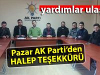 Pazar AK Parti’den Halep teşekkürü