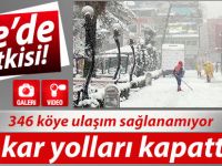 Rize'de yoğun kar 346 köy yolunu ulaşıma kapattı