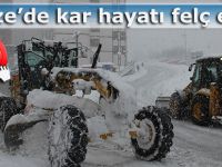 Rize’de kar hayatı felç etti