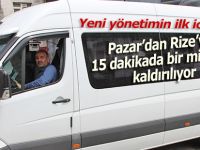 Pazar'dan Rize'ye her 15 dakikada 1 minibüs kalkacak