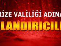 RİZE VALİLİĞİ ADINA DOLANDIRICILIK!