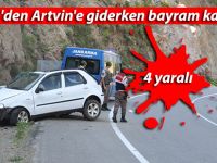 Rize'den Artvin'e giderken bayram kazası: 4 yaralı