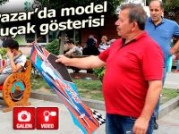 Pazar meydanında model uçakla şov yaptı!