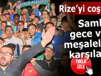 Rize'de, Sambacı futbolcuya meşaleli karşılama