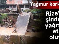 Rize’de şiddetli yağış etkili oluyor